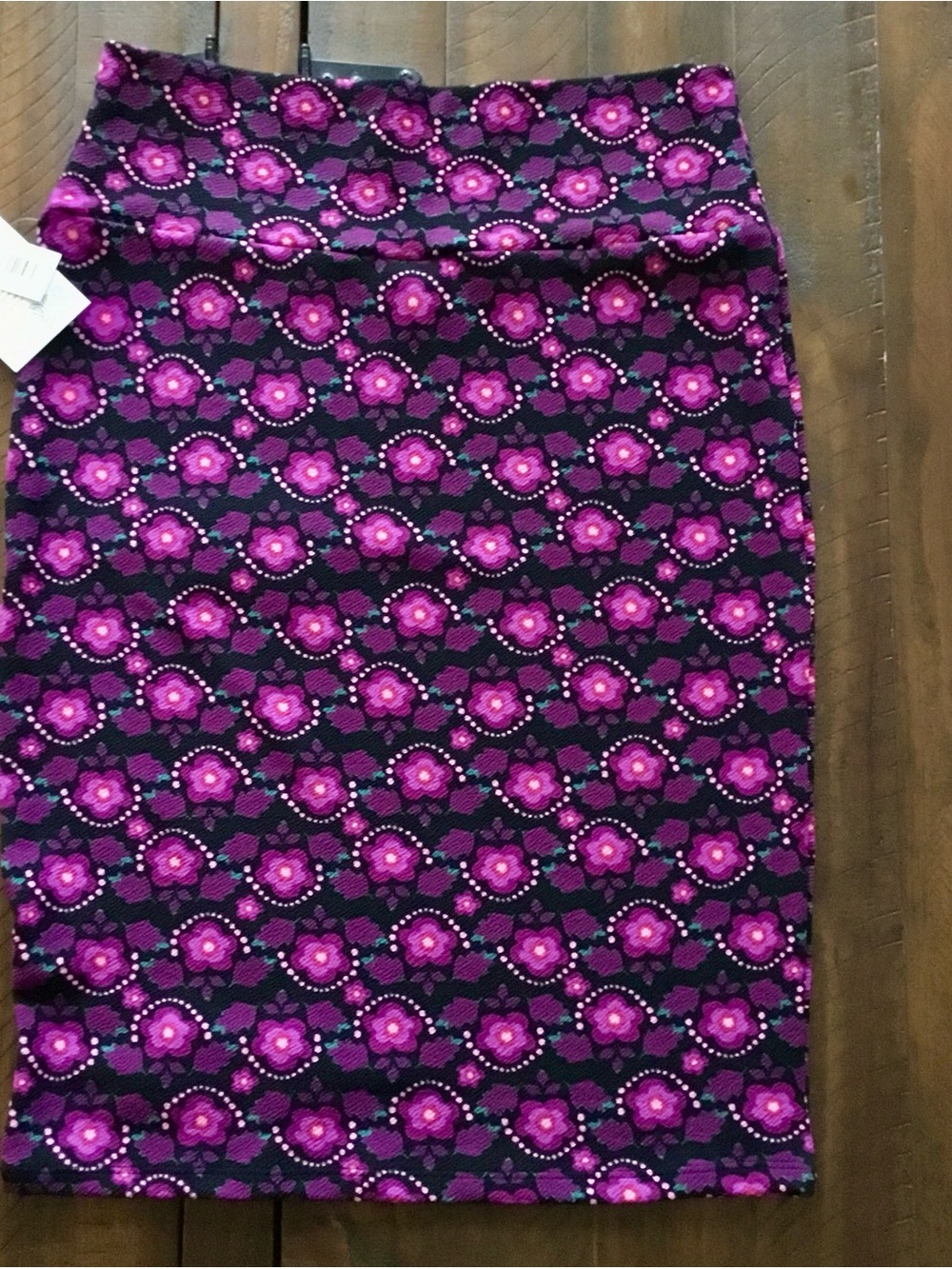 LuLaRoe Cassie Black Floral Pencil Skirt